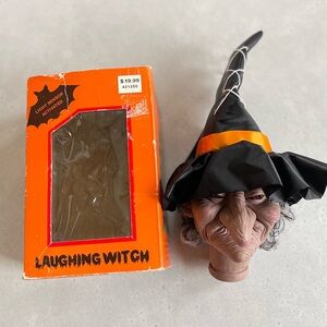 Vintage 90s Cargo Express Halloween Laughing Witch Head